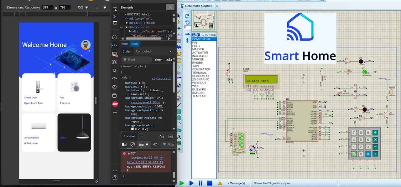 Proteus circuit simulation of the smart home system
